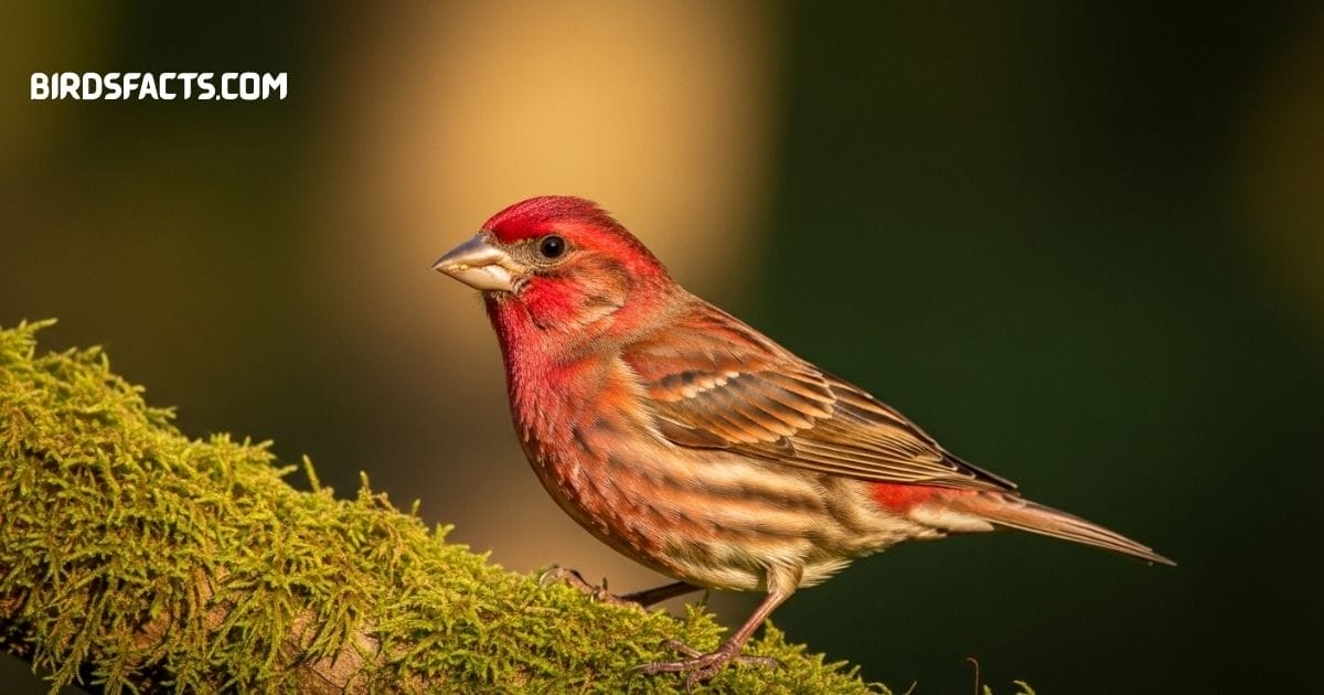 Purple Finch Bird (Haemorhous Purpureus), A Small North American Finch With Rosy-red Plumage On Males And Streaked Brown Pattern On Females.