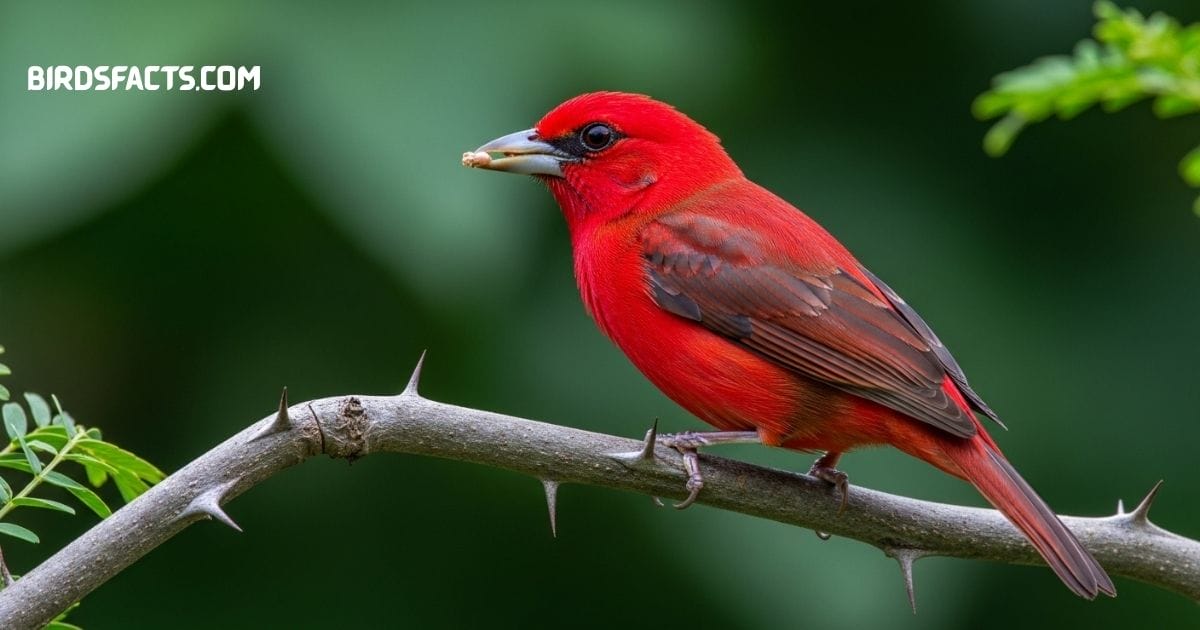 Scarlet Finch Bird (Carpodacus Sipahi), A Vibrant Red Finch Species Found In The Himalayas And Southeast Asia, Known For Its Brilliant Scarlet Plumage And Melodic Song.