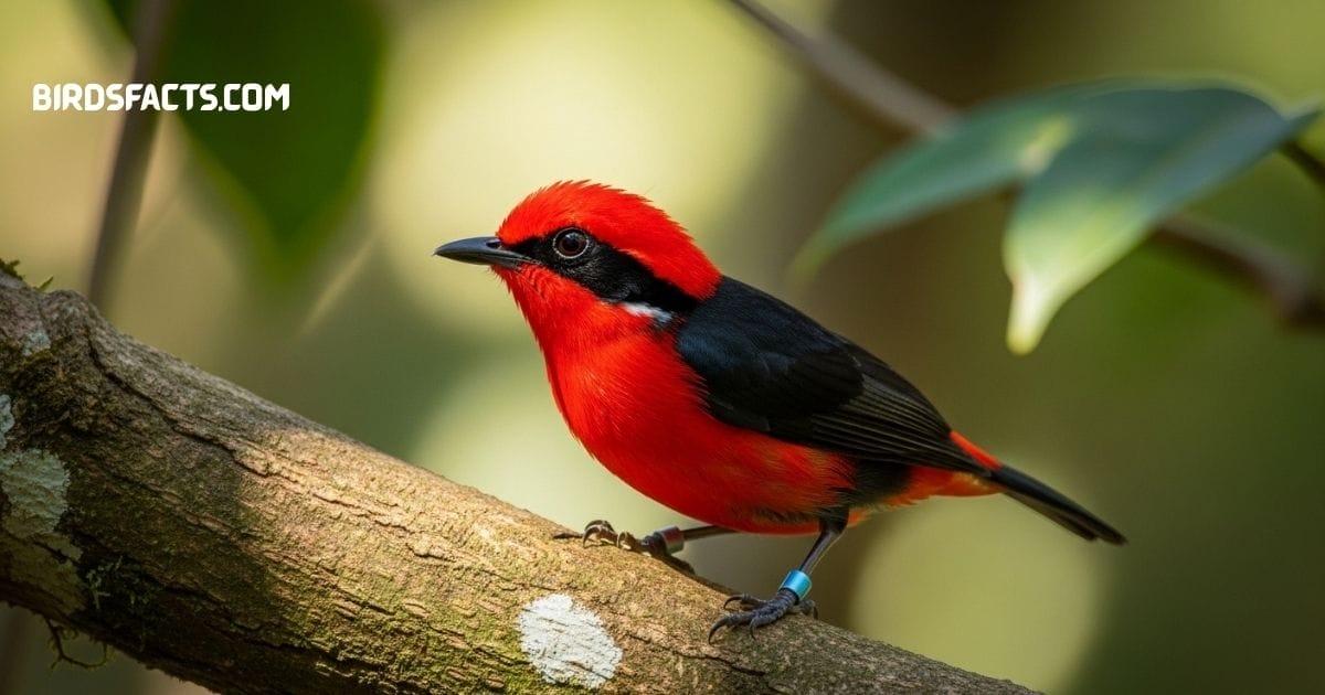 Vermilion Flycatcher Bird (Pyrocephalus Rubinus) A Dazzling Red And Brown Flycatcher Found In The Americas Known For Its Vibrant Color And Insect-catching Behavior.