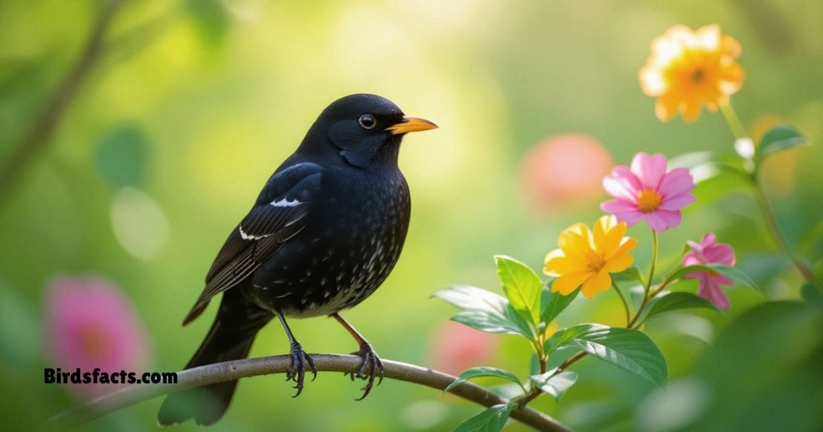 Common Blackbird with Yellow Beak