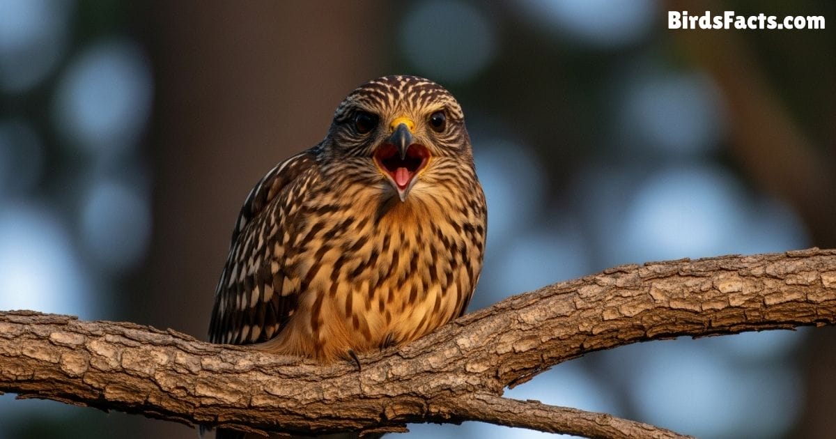 Chuck Wills Widow Resting On A Tree Branch Showing Brown Mottled Feathers Wide Mouth And Large Dark Eyes With A Forest Background At Dusk Chuck Wills Widow Resting On A Tree Branch Showing Brown Mottled Feathers Wide Mouth And Large Dark Eyes With A Forest Background At Dusk