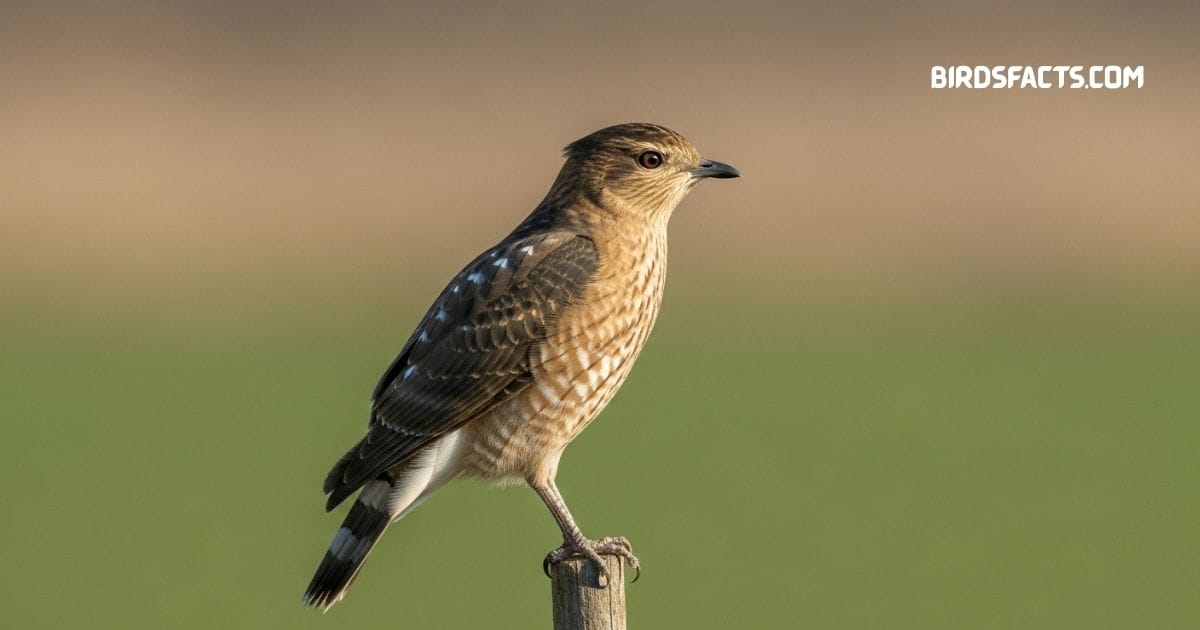 A Cooper’s Hawk with sharp yellow eyes and barred chest feathers perched on a tree branch.