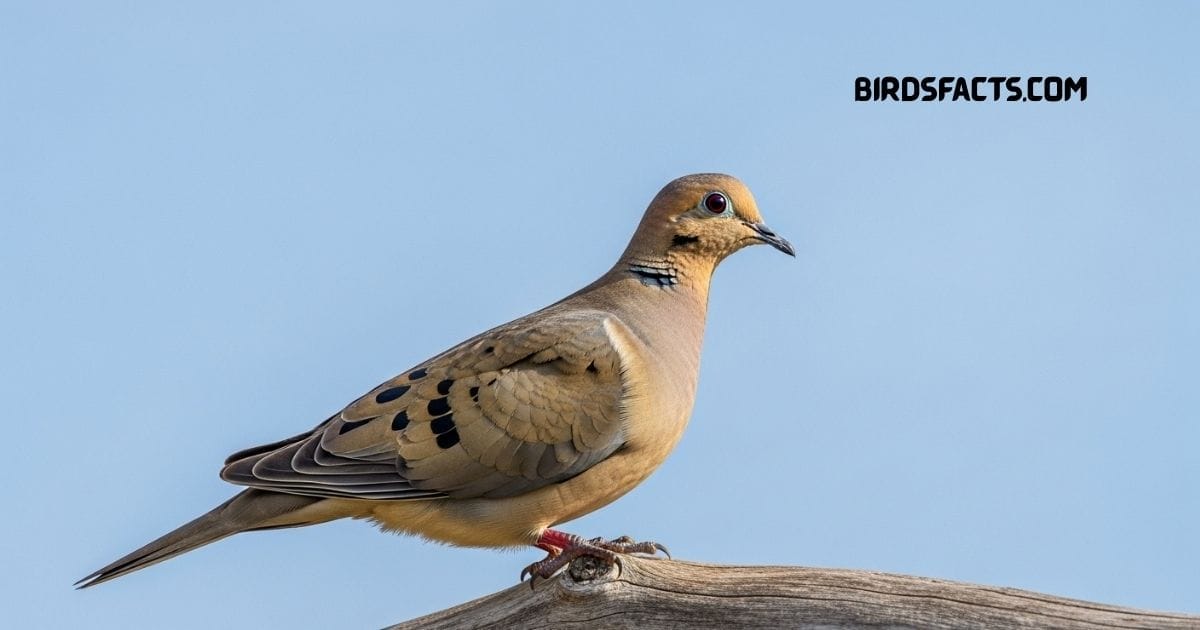 Mourning Dove with soft gray-brown plumage perched on a branch