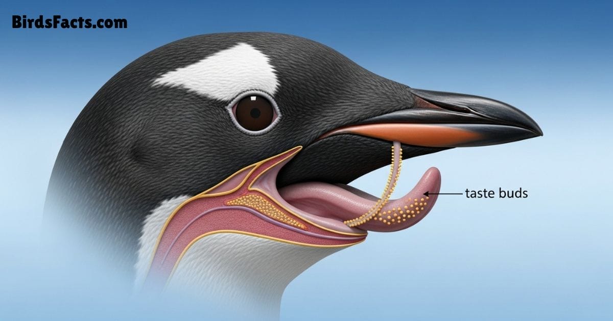 Diagram Showing Inside Of A Penguins Mouth Highlighting Limited Taste Buds And Keratin Papillae Designed For Texture Rather Than Flavor. Diagram Showing Inside Of A Penguins Mouth Highlighting Limited Taste Buds And Keratin Papillae Designed For Texture Rather Than Flavor.