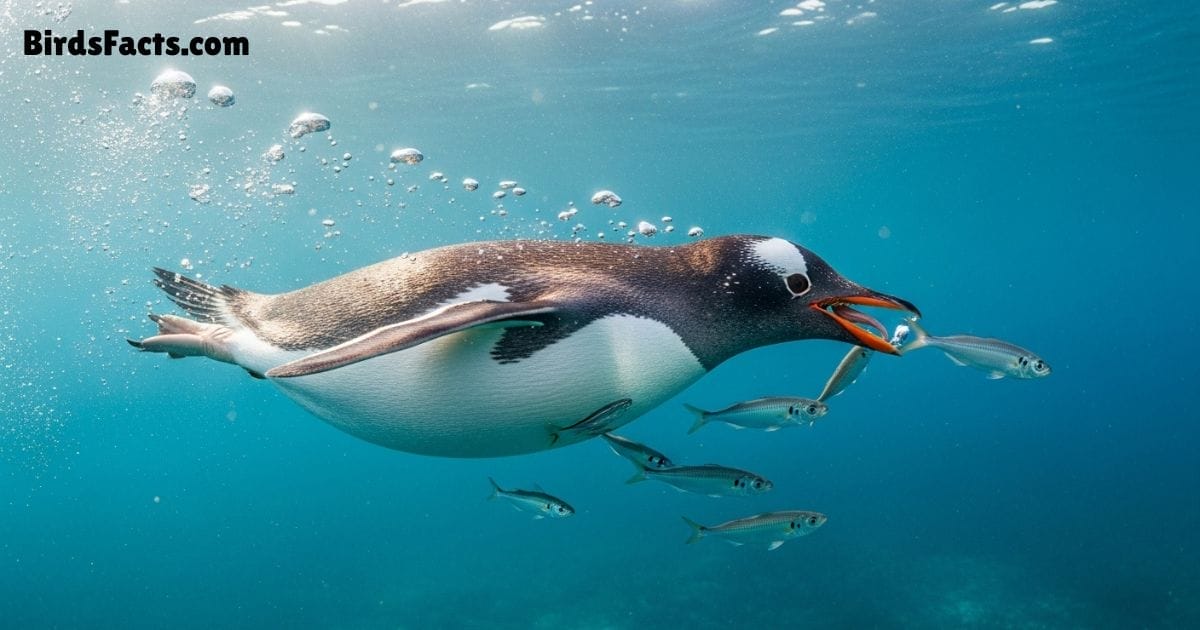 Penguin underwater feeding using adaptations Inside of a Penguins Mouth to catch fish. Penguin underwater feeding using adaptations Inside of a Penguins Mouth to catch fish.