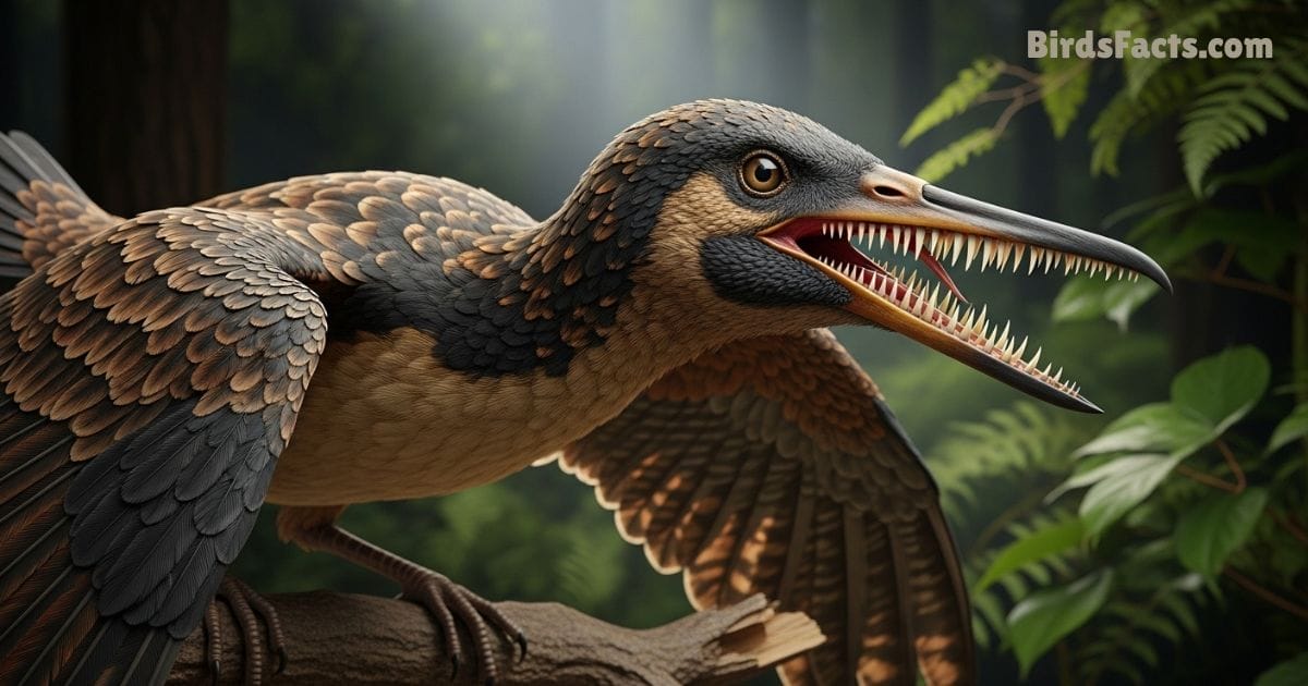 _“Fossil of Archaeopteryx, an ancient bird with teeth, showing the evolutionary link between dinosaurs and modern birds.