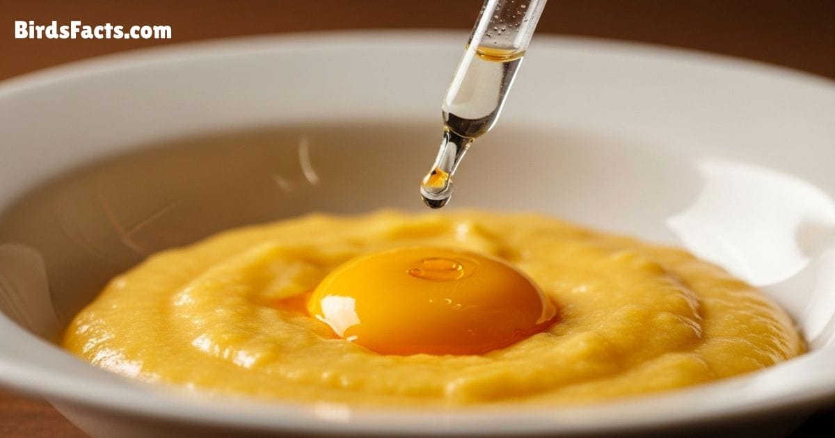 Homemade Egg Yolk Mash And Diluted Nectar Mix For Baby Birds Homemade Egg Yolk Mash And Diluted Nectar Mix For Baby Birds