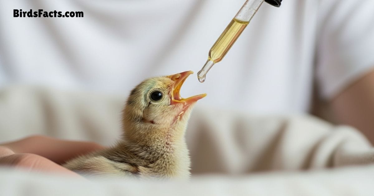 Person Feeding Baby Bird With Dropper Showing Gentle Care And Proper Technique Person Feeding Baby Bird With Dropper Showing Gentle Care And Proper Technique