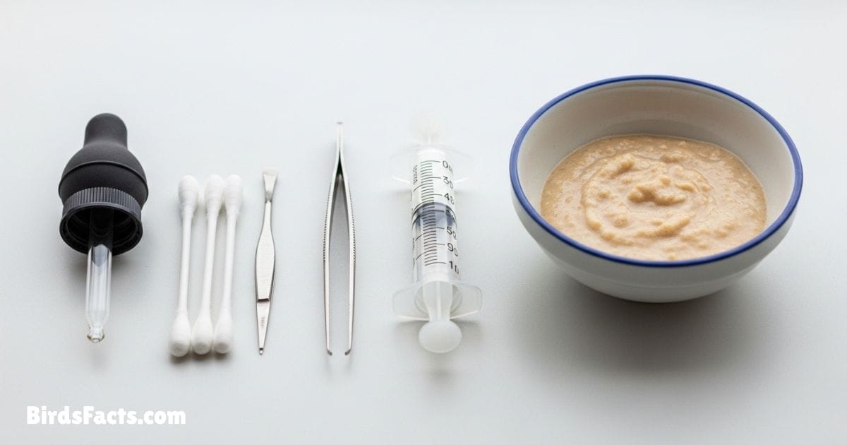Proper Feeding Tools For Baby Birds Including Dropper Tweezers And Syringe Proper Feeding Tools For Baby Birds Including Dropper Tweezers And Syringe
