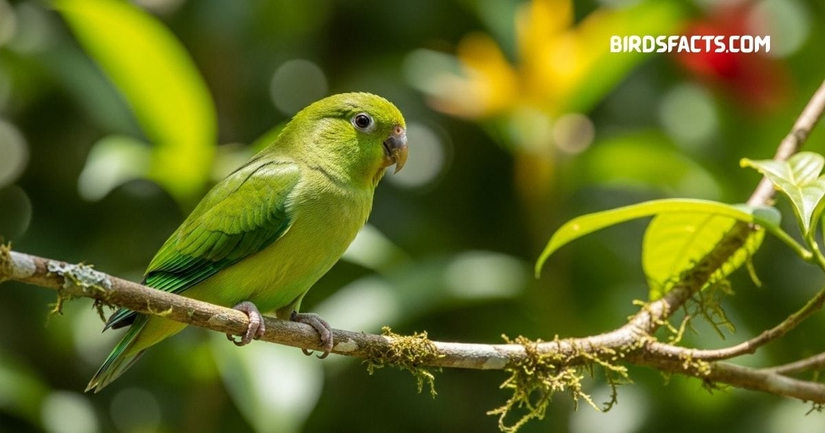Parrotlet perched on a branch