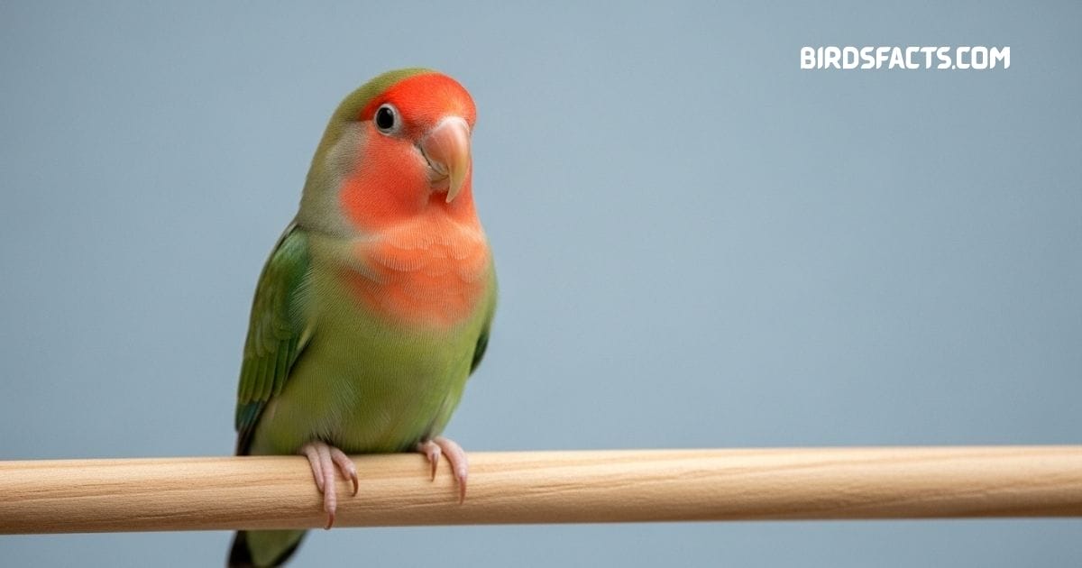Rosy-Faced Lovebird perched on a branch