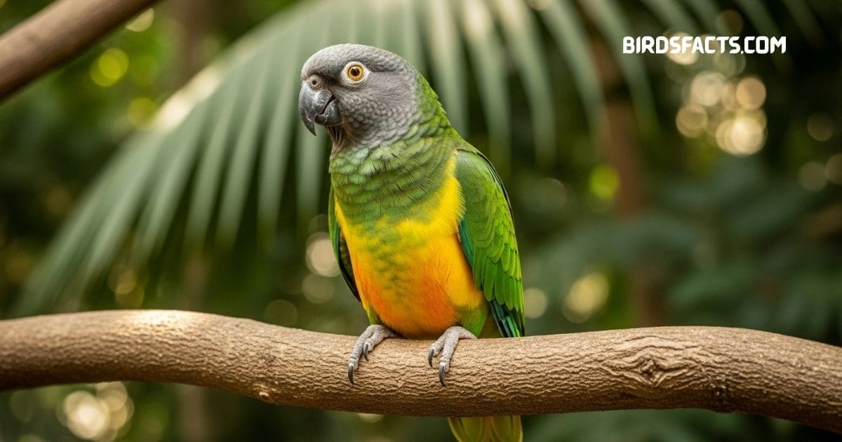 Senegal Parrot perched on a branch