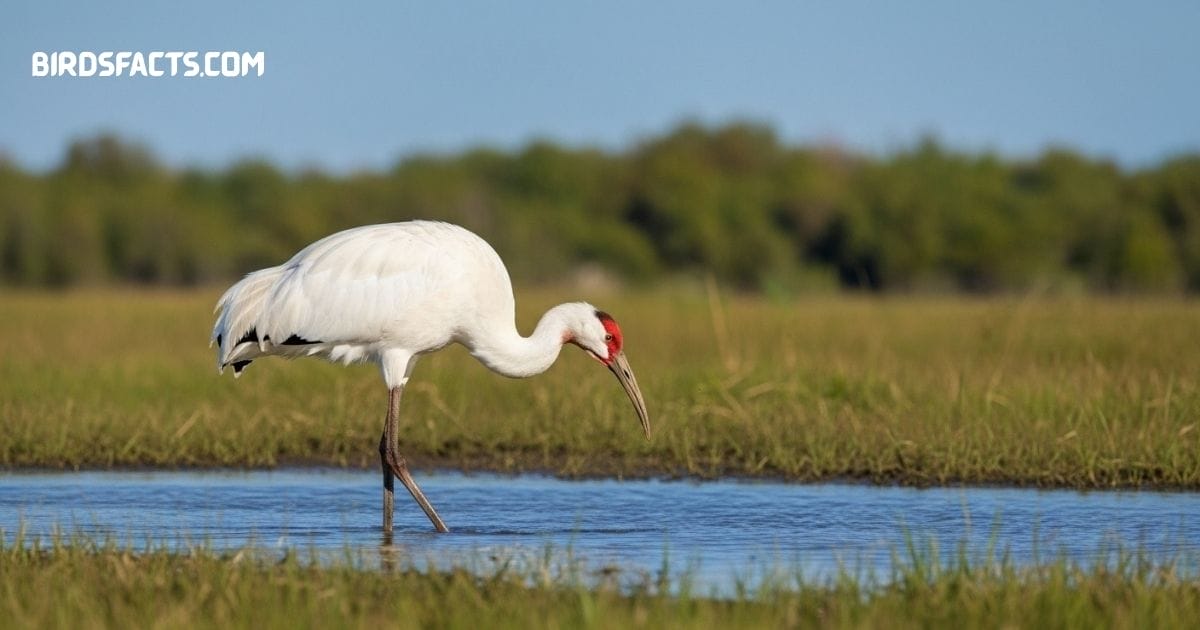 Yellow-billed Stork with white plumage and long yellow bill wading in shallow water